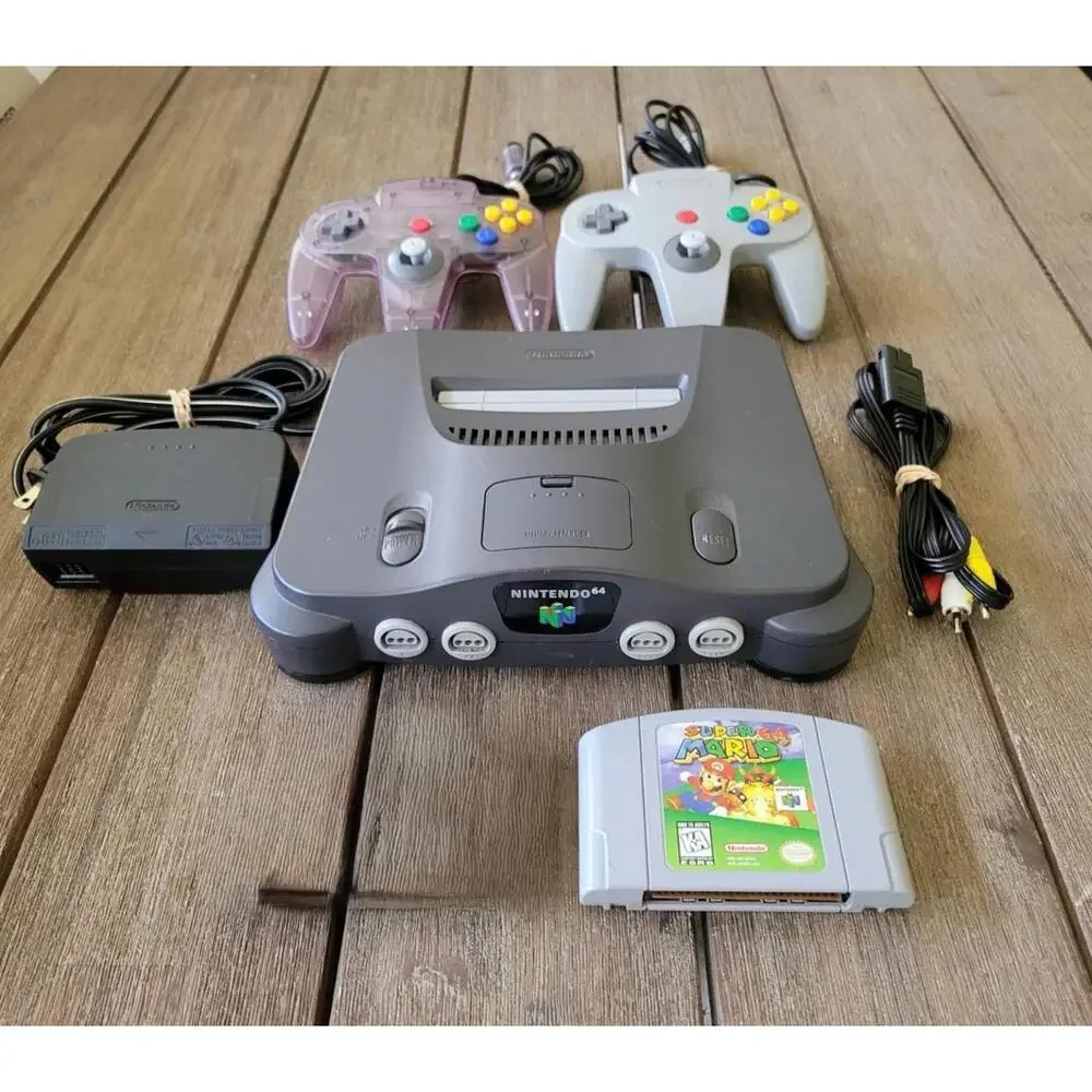 Nintendo 64 Bundle: Console, Mario 64, 2 Controllers, Power/AV Cords